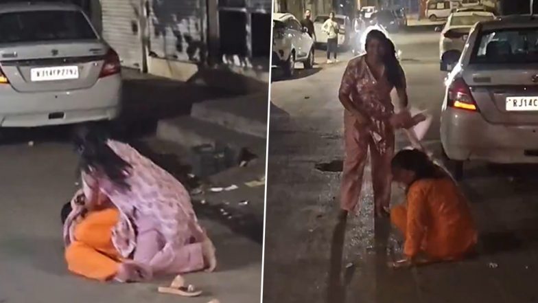 Viral Video: स्पा सेंटर के बाहर हुई मालकिन और वर्कर की लड़ाई, बीच सड़क पर दोनों ने जमकर काटा बवाल