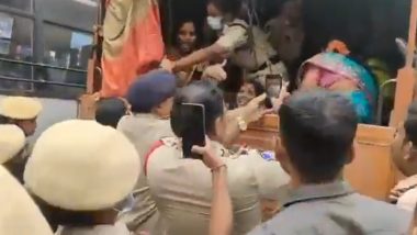 VIDEO: हैदराबाद में आशा वर्कर ने जड़ा पुलिस इंस्पेक्टर को थप्पड़, आंदोलन के दौरान वाहन में जबरन बैठाने के समय दब गया था महिला का पैर