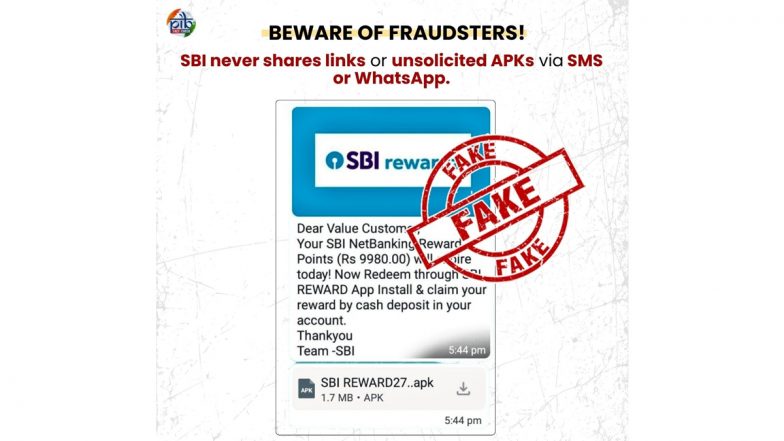 Fact Check: सावधान रहें! SBI रिवॉर्ड रिडीम के नाम पर हो रही धोखाधड़ी, जानें पहचान और बचाव का तरीका
