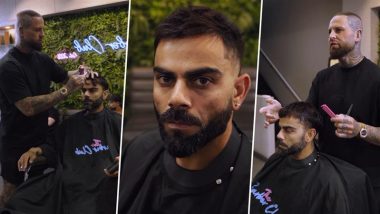 Virat Kohli New Hairstyle: ऑस्ट्रेलिया के खिलाफ बॉक्सिंग डे टेस्ट से पहले नए अवतार में नजर आए विराट कोहली, जॉर्डन तबाकमैन ने दिया नया लुक, देखें वीडियो