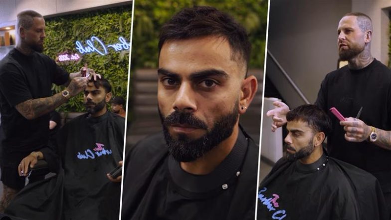 Virat Kohli New Hairstyle: ऑस्ट्रेलिया के खिलाफ बॉक्सिंग डे टेस्ट से पहले नए अवतार में नजर आए विराट कोहली, जॉर्डन तबाकमैन ने दिया नया लुक, देखें वीडियो