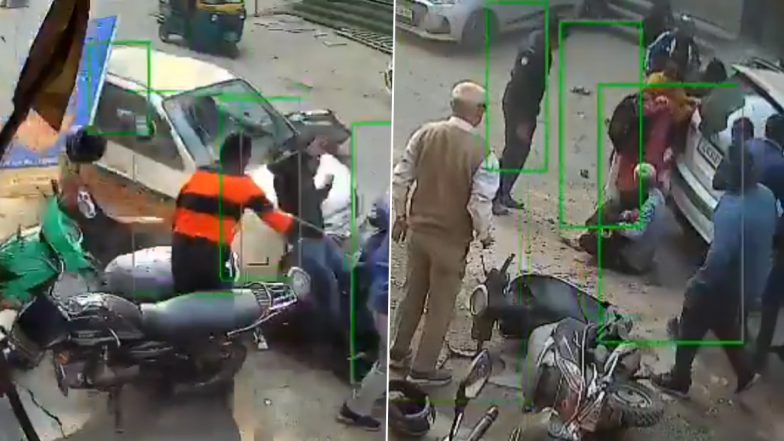 Delhi Car Accident: दिल्ली में तेज रफ़्तार कार का कहर, पैदल जा रहे लोगों को नाबालिग ने मारी टक्कर, 55 वर्षीय दादा और पोता जख्मी, देखें VIDEO