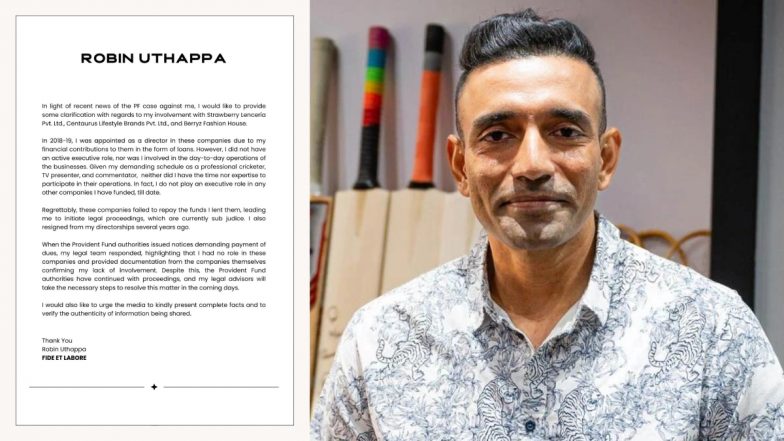 Robin Uthappa Clarification! रॉबिन उथप्पा ने EPFO फ्रॉड केस पर दी सफाई, कहा- मेरे पास कंपनियों में कोई कार्यकारी भूमिका नहीं थी