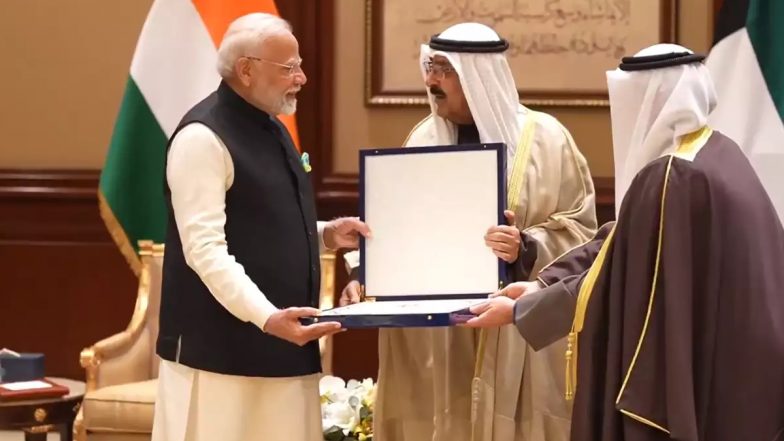 VIDEO: कुवैत में PM मोदी को मिला सर्वोच्च सम्मान, 'द ऑर्डर ऑफ मुबारक अल कबीर' से सम्मानित हुए प्रधानमंत्री