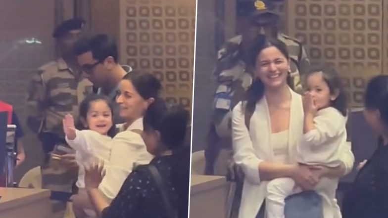 Raha Bids Bye to Paparazzi with a Flying Kiss: राहा ने पैपाराजी को फ्लाइंग किस के साथ कहा कहा बाय-बाय, रणबीर-आलिया परिवार ने न्यू ईयर सेलिब्रेशन के लिए भरी उड़ान (Watch Video)