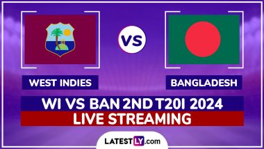 WI vs BAN 2nd T20I 2024 Live Streaming: वेस्टइंडीज को दूसरे टी20 में हराकर सीरीज जीतने के इरादे से उतरेगा बांग्लादेश क्रिकेट टीम, यहां जानें कब, कहां और कैसे उठाए मैच का लाइव लुफ्त