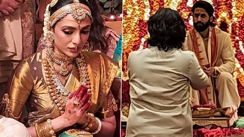 Naga Chaitanya Sobhita Dhulipala Wedding: दूल्हा दुल्हन बने नागा चैतन्य और शोभ‍िता, मंडप से सामने आई पहली तस्वीर