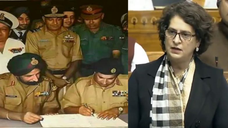 अब कहां रखी है 1971 युद्ध की पाकिस्तान के सरेंडर की तस्वीर? सरकार ने प्रियंका गांधी को दिया ये जवाब
