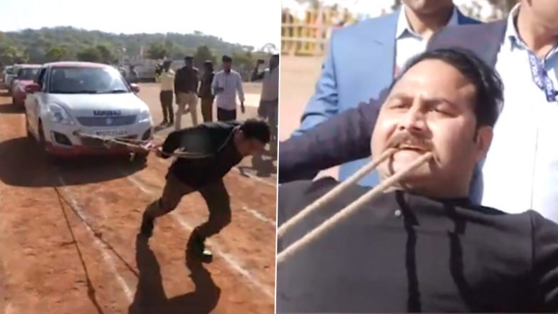 VIDEO: 26 जनवरी के मौके पर ग्वालियर के जवान ने दिखाई ताकत, दांतों से खींची 8 कारें, बाहुबली को देख लोग हुए हैरान