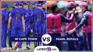 MI Cape Town vs Paarl Royals SA20 2025 Live Streaming: आज एमआई केप टाउन और पार्ल रॉयल्स के बीच होगी काटें की टक्कर, यहां जानें भारत में कब, कहां और कैसे उठाए लाइव मुकाबले का लुफ्त