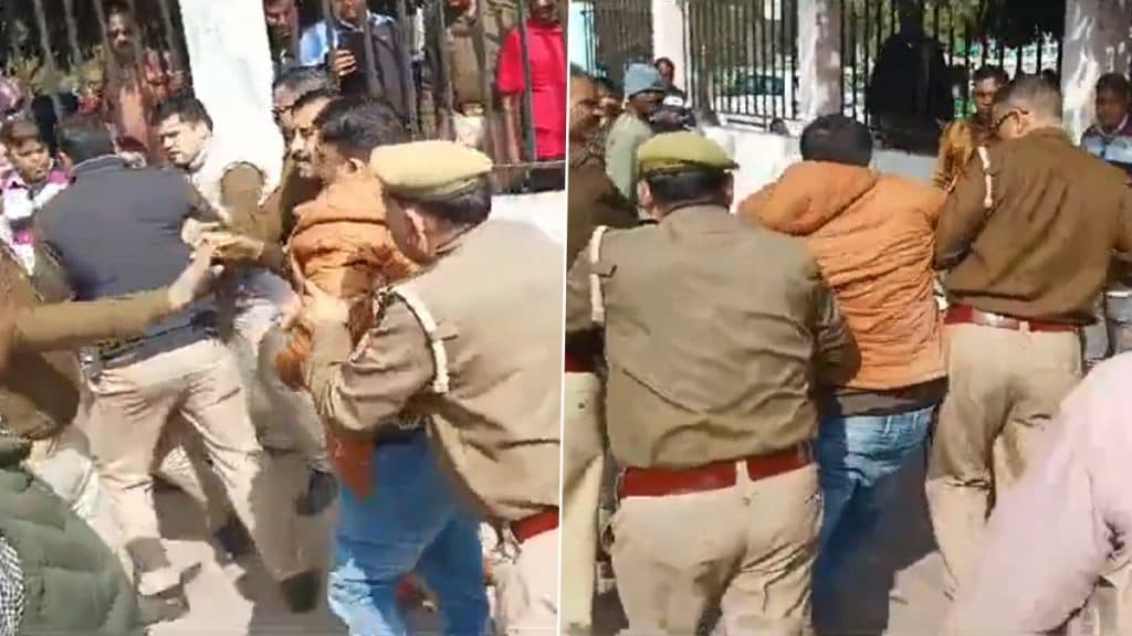 झांसी के एसएसपी ऑफिस में दरोगा और पुलिस सिपाही के बीच मारपीट, वीडियो वायरल 