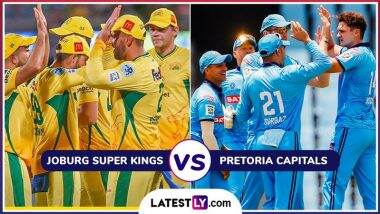 Joburg Super Kings vs Pretoria Capitals SA20 2025 Live Streaming: आज जोबर्ग सुपर किंग्स और प्रिटोरिया कैपिटल्स के बीच होगी कड़ी टक्कर, यहां जानें भारत में कब, कहां और कैसे उठाए लाइव मुकाबले का लुफ्त