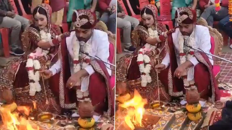 VIDEO: दुल्हेराजा बन गए पंडित! अपनी शादी में खुद ही मंत्र पढ़कर की रस्में पूरी, सहारनपुर का वीडियो आया सामने (Watch Video )
