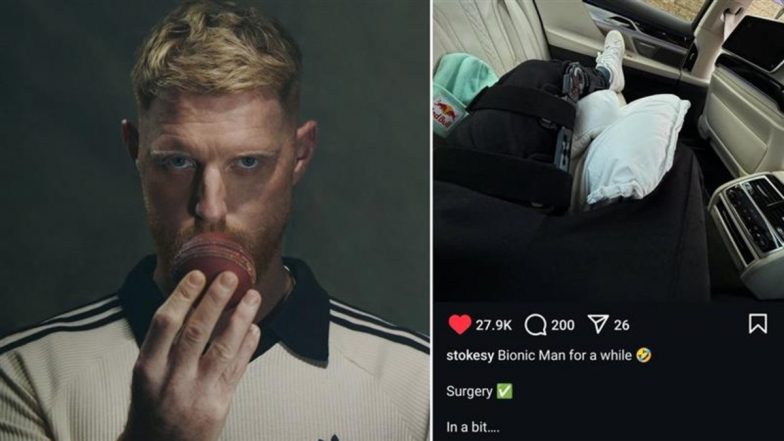 Ben Stokes Hamstring Tear Surgery:&nbsp;बेन स्टोक्स ने करवाई हैमस्ट्रिंग सर्जरी, इंग्लैंड टेस्ट कप्तान ने ऑपरेशन के बाद खुद को&nbsp;कहा बायोनिक मैन, देखें पोस्ट