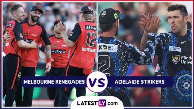 Melbourne Renegades vs Adelaide Strikers BBL 2025 Live Streaming: आज मेलबर्न रेनेगेड्स और एडिलेड स्ट्राइकर्स के बीच होगी काटें की टक्कर, यहां जानें भारत में कब, कहां और कैसे उठाए लाइव मुकाबले का लुफ्त