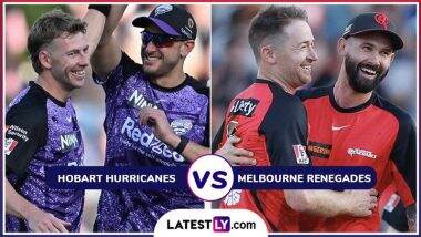 Hobart Hurricanes vs Melbourne Renegades BBL 2025 Live Streaming: आज होबार्ट हरिकेन्स और मेलबर्न रेनेगेड्स के बीच होगी काटें की टक्कर, यहां जानें भारत में कब, कहां और कैसे उठाए लाइव मुकाबले का लुफ्त