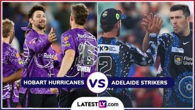 Hobart Hurricanes vs Adelaide Strikers BBL 2025 Live Streaming: आज होबार्ट हरिकेन्स और एडिलेड स्ट्राइकर्स के बीच होगी काटें की टक्कर, यहां जानें भारत में कब, कहां और कैसे उठाए लाइव मुकाबले का लुफ्त