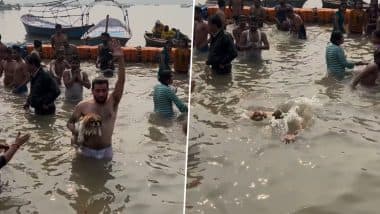 Maha Kumbh 2025: व्यक्ति ने अपने साथ पालतू कुत्ते को त्रिवेणी संगम में कराया स्नान, दिल छू लेने वाला वीडियो इंटरनेट पर वायरल