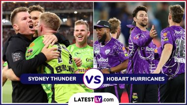 SYT vs HBH BBL 2024-25 Preview: आज सिडनी थंडर और होबार्ट हरिकेन्स के बीच खेला जाएगा रोमांचक मुकाबला, यहां जानें हेड टू हेड, पिच रिपोर्ट, मिनी बैटल और लाइव स्ट्रीमिंग समेत सभी जानकारी