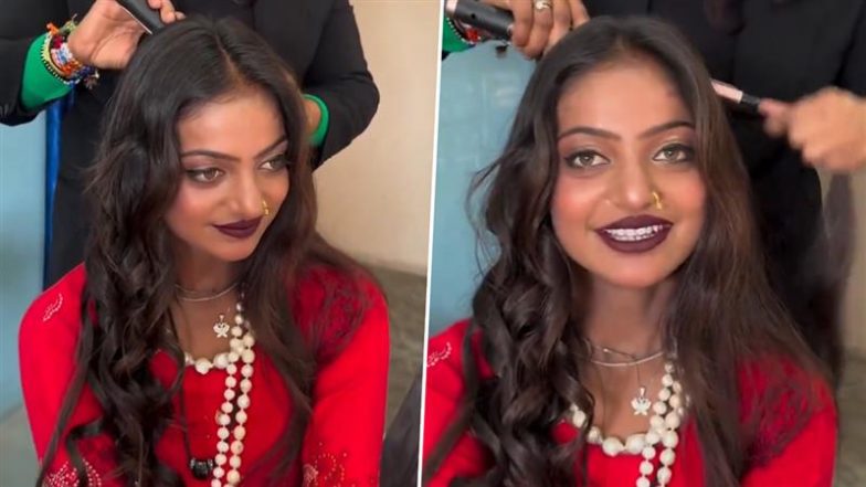 'Mahakumbh Ki Monalisa' Gets Makeover: महाकुंभ में माला बेचने वाली वायरल सेंसेशन मोनालिसा ने करवाया मेकओवर, मेकअप करवाते वीडियो किया पोस्ट