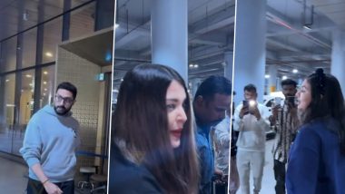 Aishwarya Rai Bachchan और Abhishek Bachchan एक साथ एयरपोर्ट पर आए नजर, साथ में दिखीं बेटी आराध्या (Watch Video)