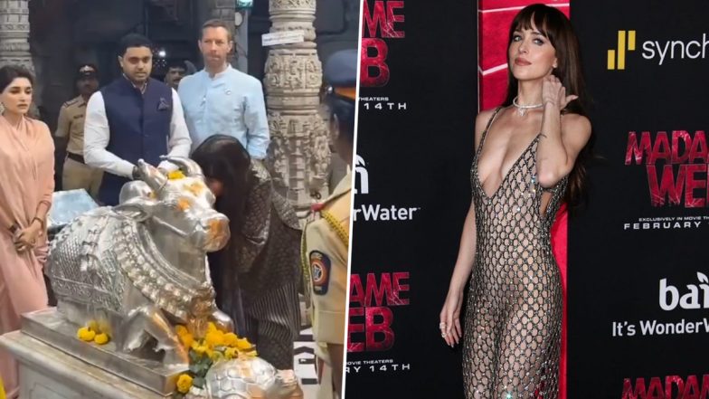 Dakota Johnson Visits Mumbai's Babulnath Temple: हॉलीवुड स्टार डकोटा जॉनसन पहुंची मुंबई स्थित बाबुलनाथ मंदिर, एक्ट्रेस का नंदी के कान में फुसफुसाने वाला प्रार्थना का वीडियो हुआ वायरल (Watch Video)
