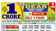 Nagaland State Lottery Sambad Result Today 1 PM: नागालैंड "Dear Dwarka Monday" विकली लॉटरी रिजल्ट जारी, पहला इनाम 1 करोड़ रुपये