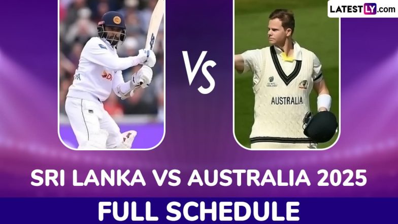 SL vs AUS Test, ODI Series 2025 Full Schedule: श्रीलंका बनाम ऑस्ट्रेलिया टेस्ट और वनडे सीरीज का इस दिन से होगा आगाज, यहां देखें मैच की टाइमिंग और वेन्यू के साथ पूरा शेड्यूल