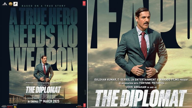 John Abraham की 'The Diplomat' 7 मार्च को सिनेमाघरों में, असली हीरो की कहानी जो हथियारों से है परे (View Poster)
