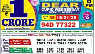 Sikkim State Lottery Result Today 6 PM: सिक्किम ''Cupid Wednesday'' विकली लॉटरी रिजल्ट जारी, पहला इनाम 1 करोड़ रुपये; देखें पूरी लिस्ट