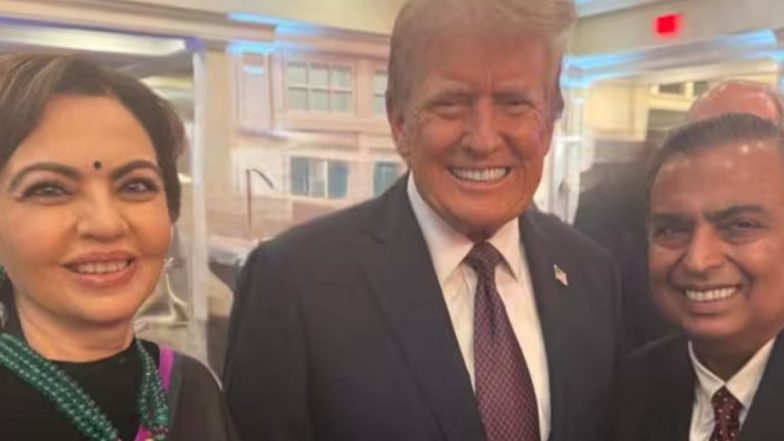 America: अमेरिका के नवनिर्वाचित राष्ट्रपति डोनाल्ड ट्रंप ने मुकेश और नीता अंबानी से की मुलाकात, शपथ ग्रहण से पहले डिनर पार्टी में हुए शामिल (See Pic)