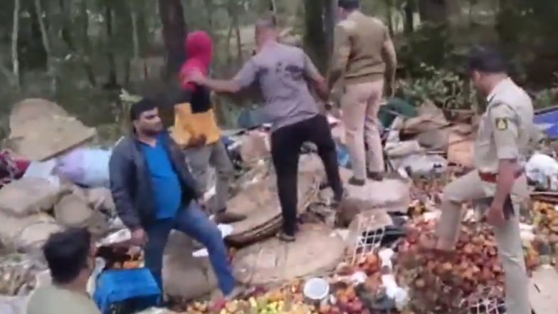 Karnataka Accident: कर्नाटक में दर्दनाक सड़क हादसा, सब्ज़ी से लदा ट्रक पलटा, 10 लोगों मौत, 15 जख्मी (Watch Video)