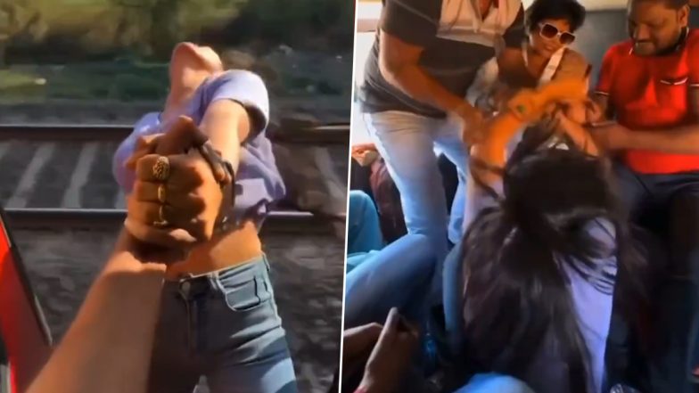 Viral Video: चलती ट्रेन से लटककर रील बना रही थी बेटी, पकड़े जाने के बाद मां ने जमकर की धुनाई, देखें वीडियो