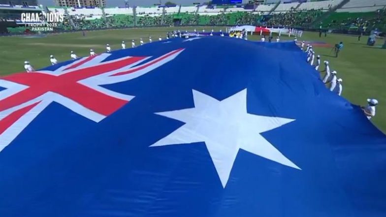 AUS vs ENG Champions Trophy 2025: पाकिस्तान में इंग्लैंड और ऑस्ट्रेलिया के मैच में बजा भारत का राष्ट्रगान, वीडियो हुआ वायरल