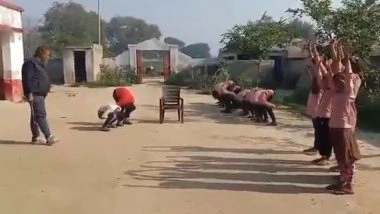 VIDEO: ग्रामपंचायत के सचिव ने स्कूल के बच्चों को दी तालिबानी सजा! हाथ ऊपर करके घंटों धुप में खड़ा रखा, मुर्गा भी बनाया, आगरा के विश्रामपुर गांव की घटना का वीडियो आया सामने