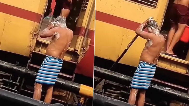 Viral Video: गैर जिम्मेदाराना हरकत! ट्रेन के बाहर नहा रहा था शख्स, पानी हुआ बंद, रेलवे की प्रॉपर्टी का ऐसा इस्तेमाल आपने शायद ही देखा होगा