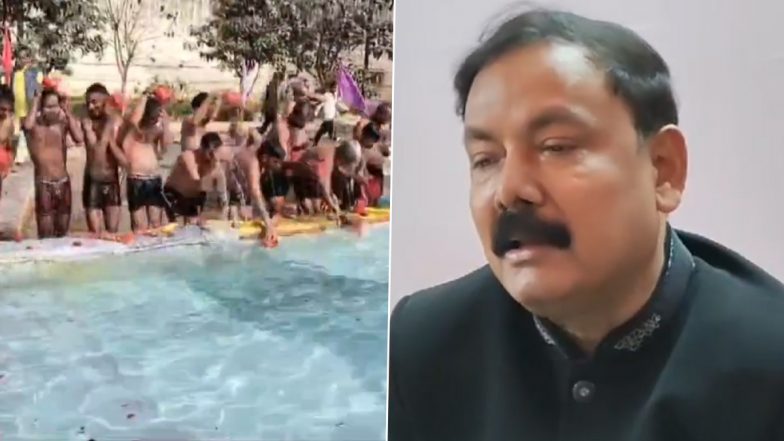 Prisoners Bathed With Ganga Water: प्रयागराज के संगम के गंगाजल से अम्बेडकर नगर जेल के कैदियों को कराया गया स्नान, हर हर महादेव के लगाएं नारे