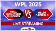 DC W vs RCB W, WPL 2025 Live Streaming: महिला प्रीमियर लीग में दिल्ली कैपिटल्स और रॉयल चैलेंजर्स बेंगलुरु के बीच होगी काटें की टक्कर, यहां जानें कब, कहां और कैसे देखें लाइव प्रसारण