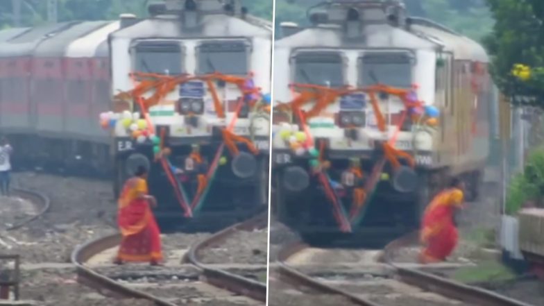 Viral Video: लापरवाही की हद है! सामने से आ रही थी ट्रेन, महिला ने बिना देखें क्रॉस की पटरी, सांस रोक देनेवाला वीडियो आया सामने