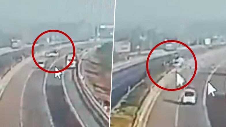 Ghazipur Road Accident: गाजीपुर में पूर्वांचल एक्सप्रेसवे पर भीषण सड़क हादसा! गाड़ी का टायर फटने से फुटबॉल की तरह उछली स्कॉर्पियो, 7 लोग हुए घायल (Watch Video)