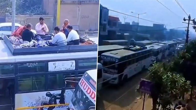 VIDEO: बसंत पंचमी पर प्रयागराज महाकुंभ में उमड़ी भारी भीड़, सड़कों पर रेंगती दिखीं गाड़ियां, बस की छत पर ताश खेलकर श्रद्धालुओं ने बिताया समय