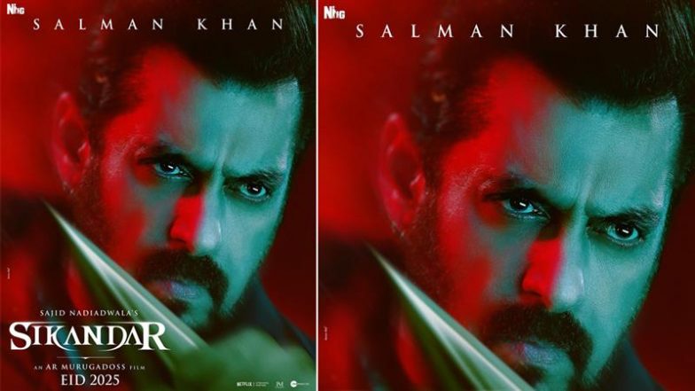 Sikandar New Poster: 'सिकंदर' के नए पोस्टर में दिखा सलमान खान का जोशीला अंदाज, 27 फरवरी को खास सरप्राइज (View Poster)
