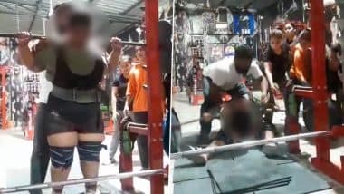 Death of a Weightlifter: वेटलिफ्टिंग करते हुए गर्दन पर गिरा 270 किलो का वजन, बीकानेर में प्रैक्टिस के दौरान गोल्ड मेडलिस्ट वेटलिफ्टर यष्टिका आचार्य की मौत, वीडियो आया सामने (Watch Video) Death of a Weightlifter: वेटलिफ्टिंग करते हुए गर्दन पर गिरा 270 किलो का वजन, बीकानेर में प्रैक्टिस के दौरान गोल्ड मेडलिस्ट वेटलिफ्टर यष्टिका आचार्य की मौत, वीडियो आया सामने (Watch Video)