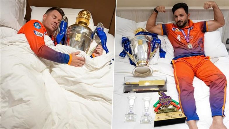 International League T20 2025: डेविड वार्नर, गुलबदीन नायब ने ट्राफी के साथ दिया पोज, फाइनल में दुबई कैपिटल्स ने डेजर्ट वाइपर्स को 4 विकेट से हराया