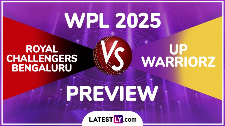 RCB W vs UPW W WPL 2025 Preview: महिला प्रीमियर लीग में रॉयल चैलेंजर्स बेंगलुरु बनाम यूपी वॉरियर्स खेला जाएगा रोमांचक मुकाबला, मैच से पहले जानें हेड टू हेड रिकॉर्ड्स, मिनी बैटल और स्ट्रीमिंग समेत सारे डिटेल्स