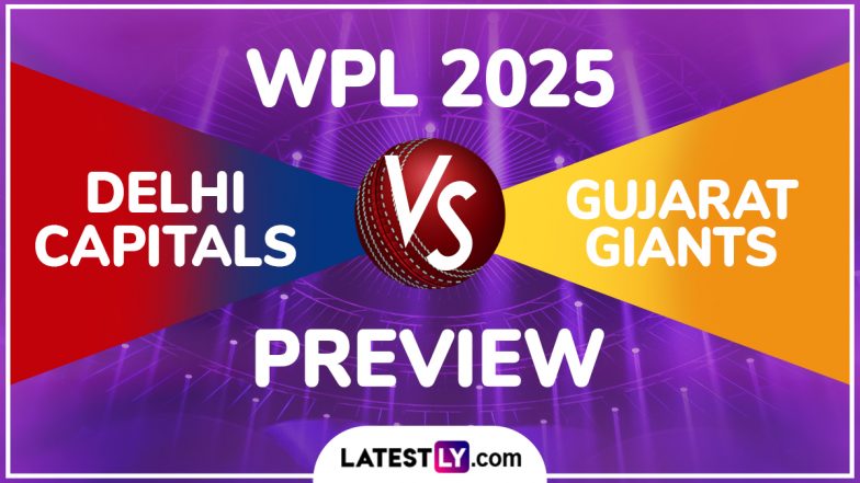 DC-W vs GG-W WPL 2025 Preview: महिला प्रीमियर लीग में दिल्ली कैपिटल्स बनाम गुजरात जायंट्स खेला जाएगा रोमांचक मुकाबला, मैच से पहले जानें हेड टू हेड रिकॉर्ड्स, मिनी बैटल और स्ट्रीमिंग समेत सारे डिटेल्स