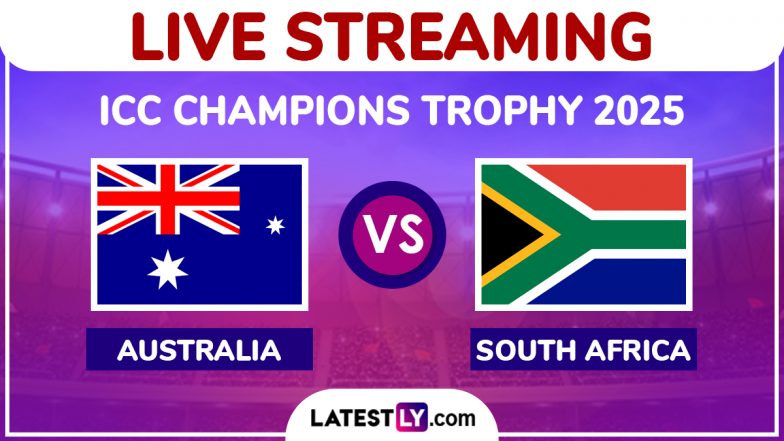 AUS vs SA, ICC Champions Trophy 2025 Live Streaming: चैंपियंस ट्रॉफी में ऑस्ट्रेलिया और दक्षिण अफ्रीका के बीच अहम मुकाबला, जानें कब, कहां और कैसे देखें लाइव प्रसारण