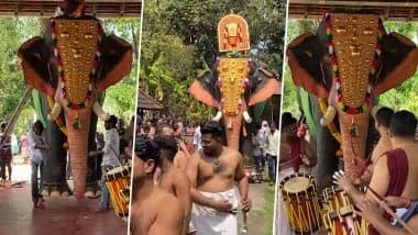 Kerala: अनुष्का शंकर और पेटा इंडिया ने त्रिशूर मंदिर को यांत्रिक हाथी दान किया, देखें वीडियो