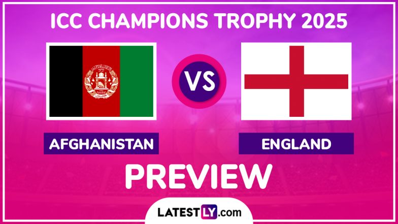 AFG vs ENG ICC Champions Trophy 2025 Preview: अफ़ग़ानिस्तान को हराकर चैंपियंस ट्रॉफी के उम्मीदों को बरक़रार उतरेगी इंग्लैंड टीम, मैच से पहले जानें हेड टू हेड रिकॉर्ड्स, मिनी बैटल और स्ट्रीमिंग समेत सारे डिटेल्स