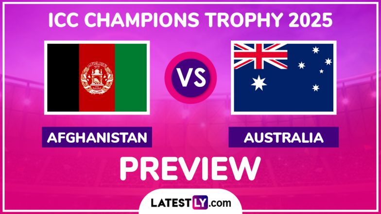 AFG vs AUS, ICC Champions Trophy 2025 Preview: अफ़ग़ानिस्तान को हराकर चैंपियंस ट्रॉफी के सेमीफाइनल में जगह बनाने उतरेगी ऑस्ट्रलियाई टीम, मैच से पहले जानें हेड टू हेड रिकॉर्ड्स, मिनी बैटल और स्ट्रीमिंग समेत सारे डिटेल्स